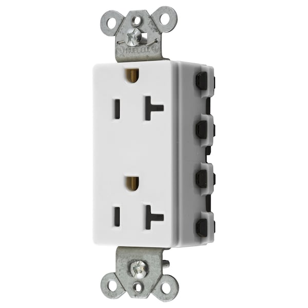 Straight Blade Receptacle, 5-20R, 20 A, 125V AC, 2 Pole, 3 Wire, Flush Mount, Grounded